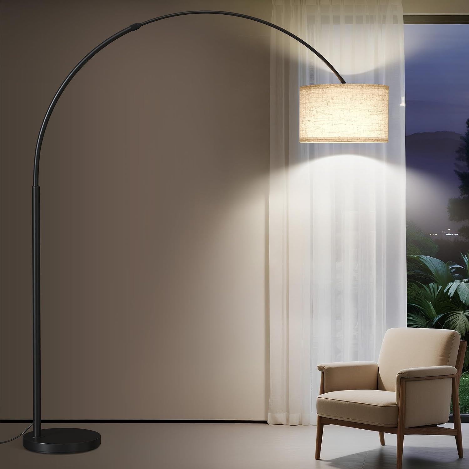 Modern Adjustable Arc Floor Lamp – 82” Tall LED Standing Lamp