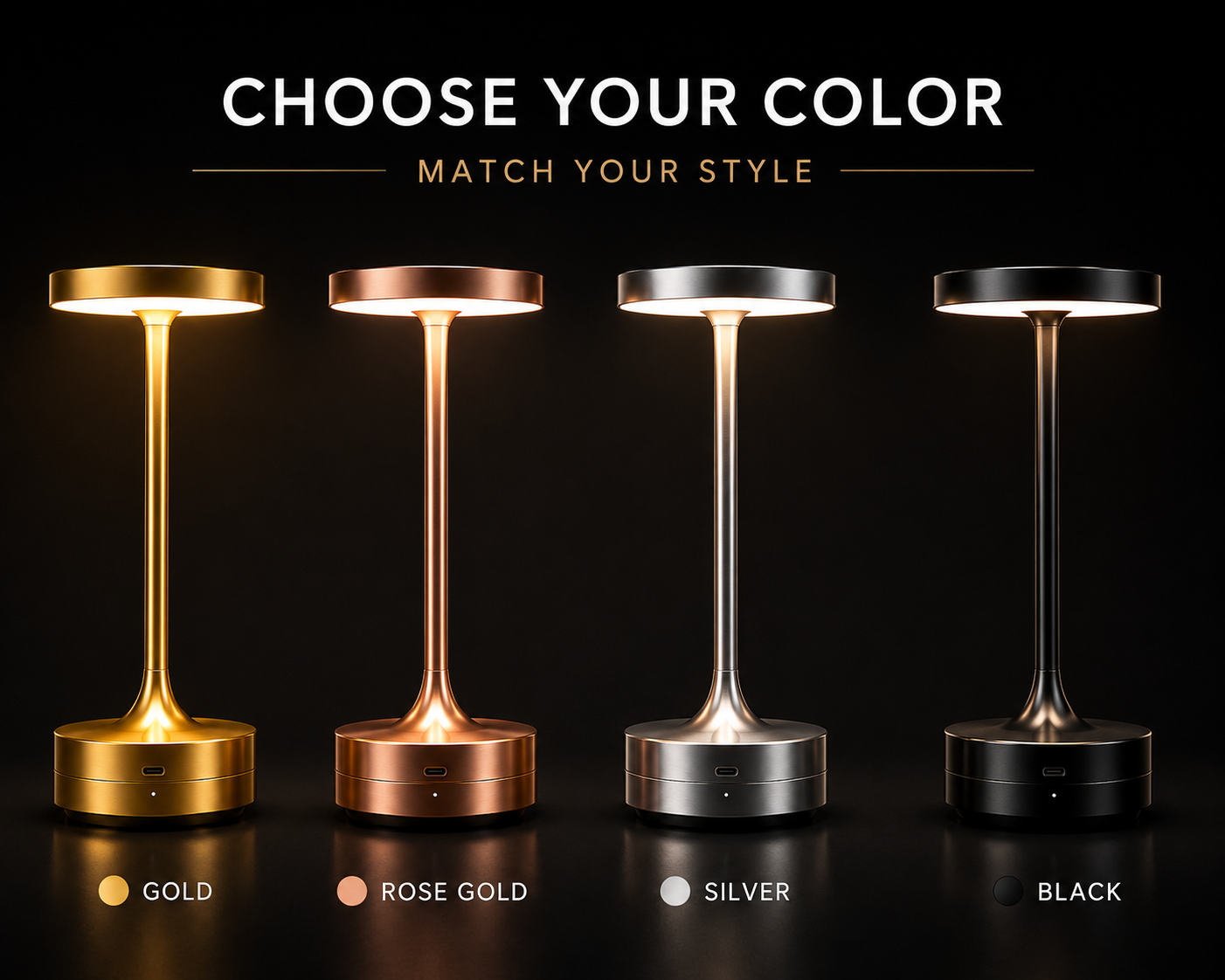 Illuminate Your Space with the Stylish Rechargeable LED Table Lamp - Touch Dimmable, 3 Color Modes & USB-C Charging!
