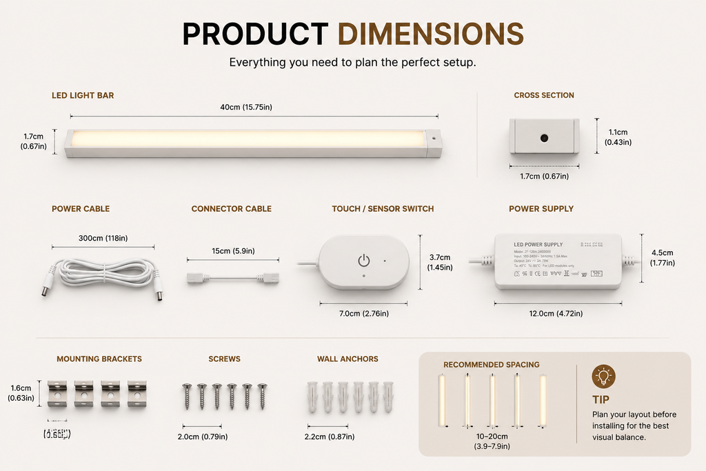 Wood Slat Wall LED Light Kit – Recessed Warm White Accent Lighting (6-Pack)