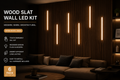 Wood Slat Wall LED Light Kit – Recessed Warm White Accent Lighting (6-Pack)