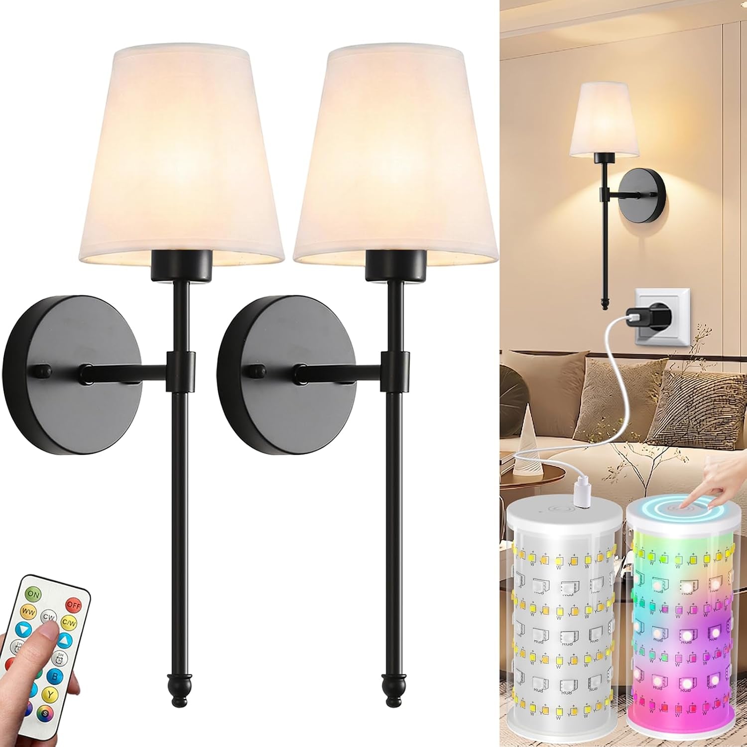 Wireless Rechargeable Wall Sconce Set (2-Pack)